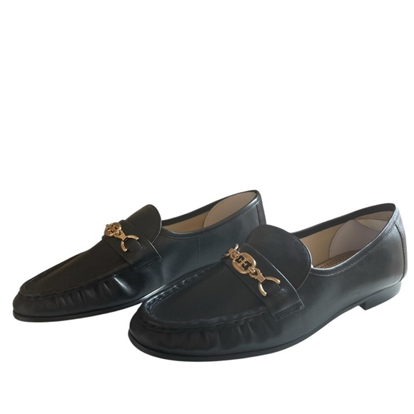 Sam Edelman Black Loafers with Gold Accent - Picture 5 of 15